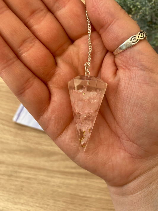 Rose Quartz Orgonite Pendulum