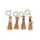 Lucky Broomstick Keyring with Witch Hat Charm