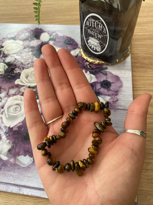 Golden Tiger’s Eye Crystal Chip Bracelet