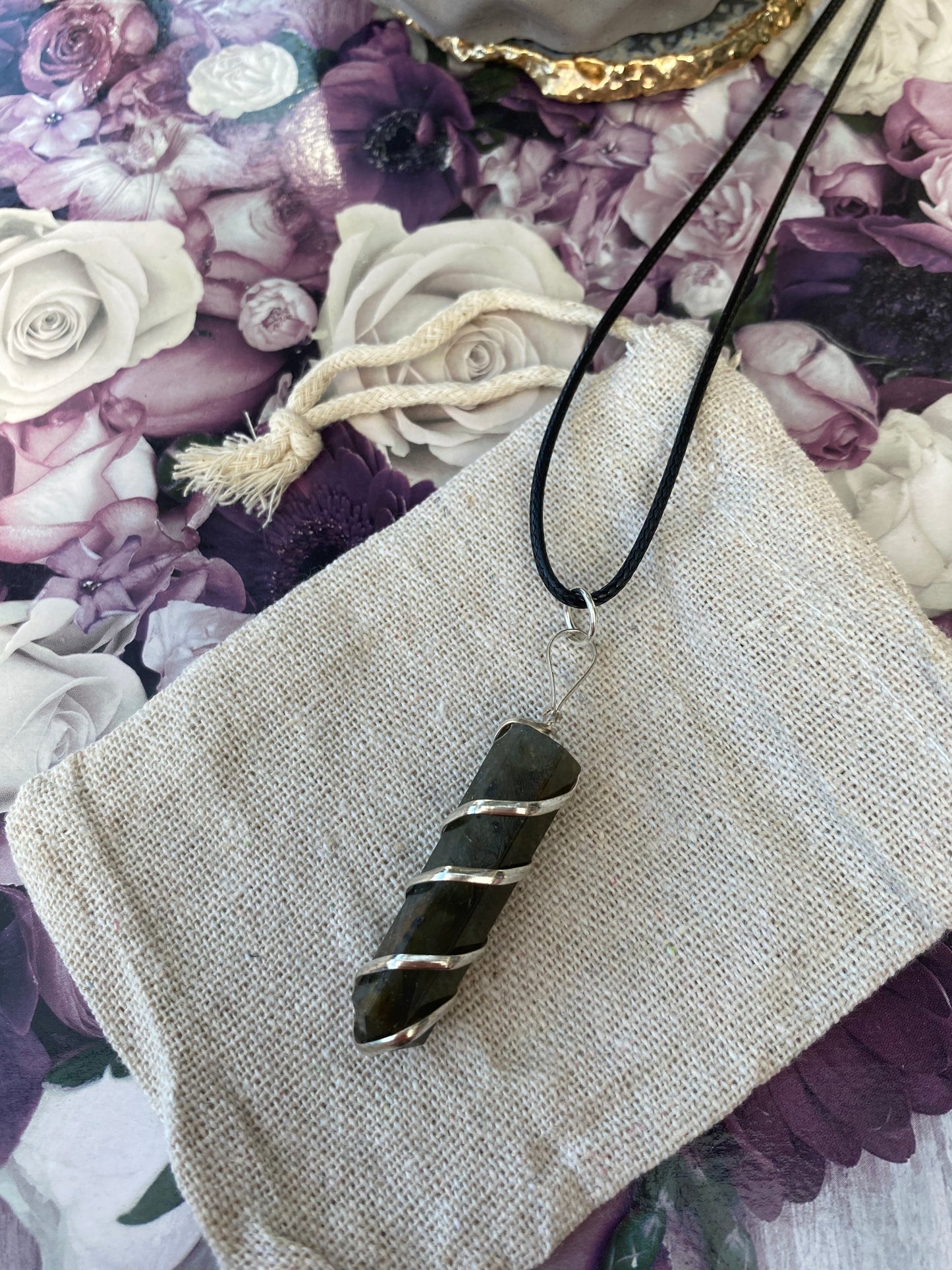 Labradorite Spiral Pendant Necklace