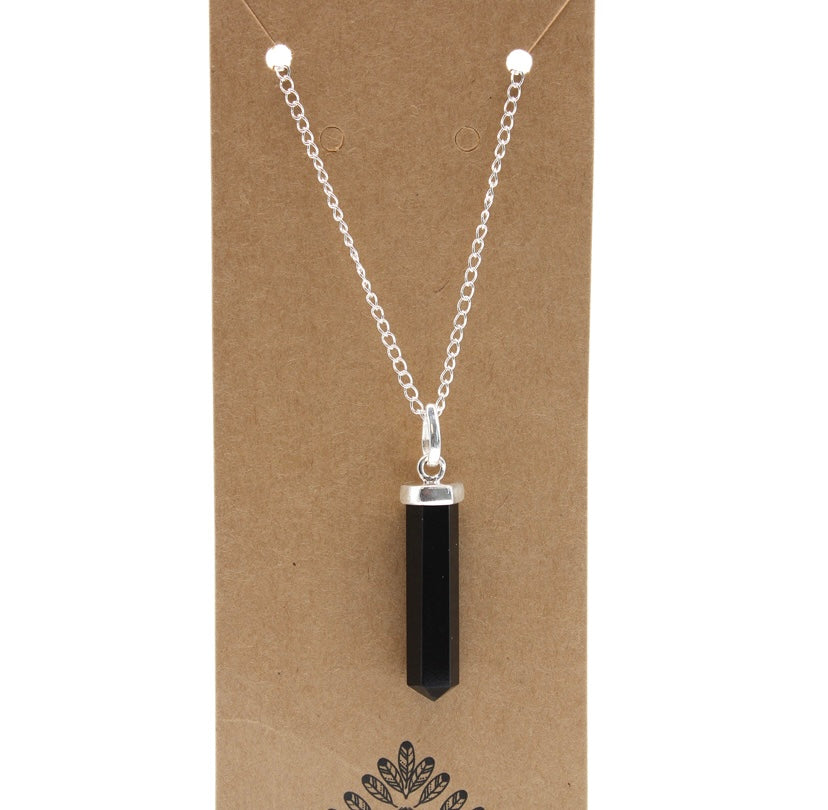 Black Agate Pendant Necklace