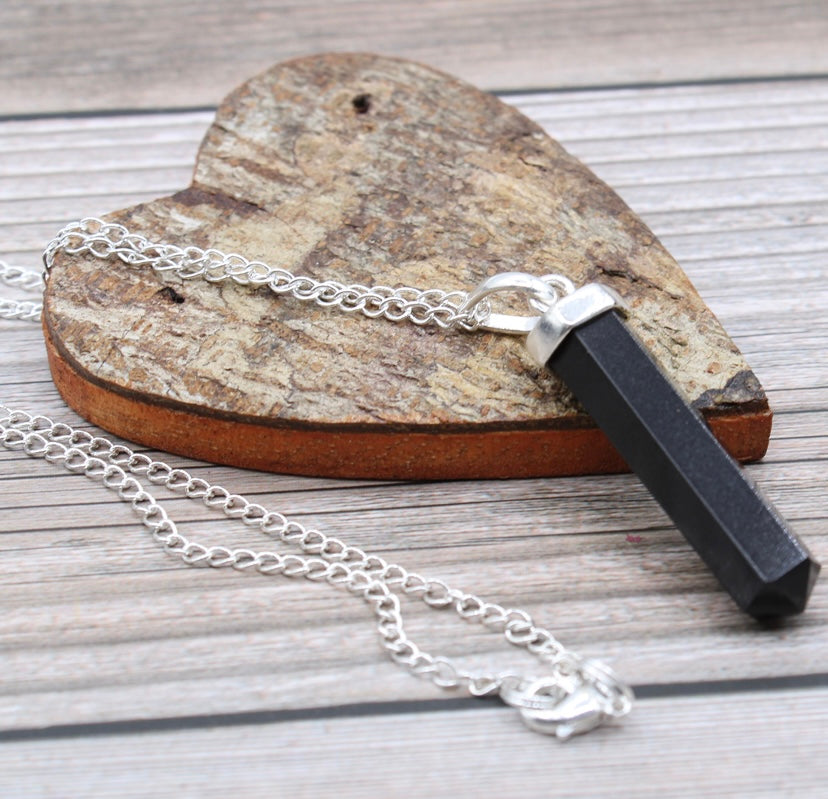 Black Agate Pendant Necklace