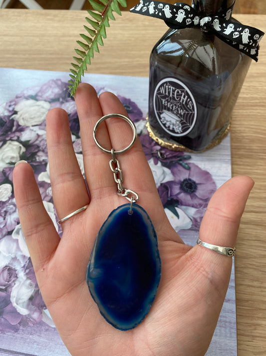 Agate Slice Keyring