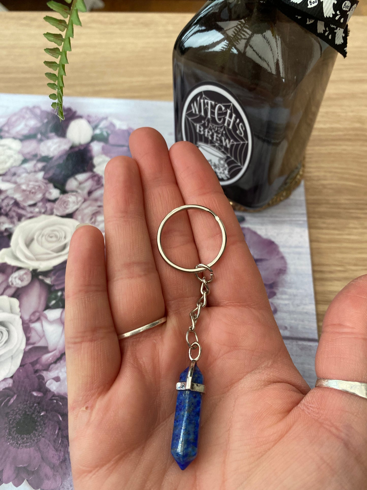 Lapis Lazuli Crystal Point Keyring