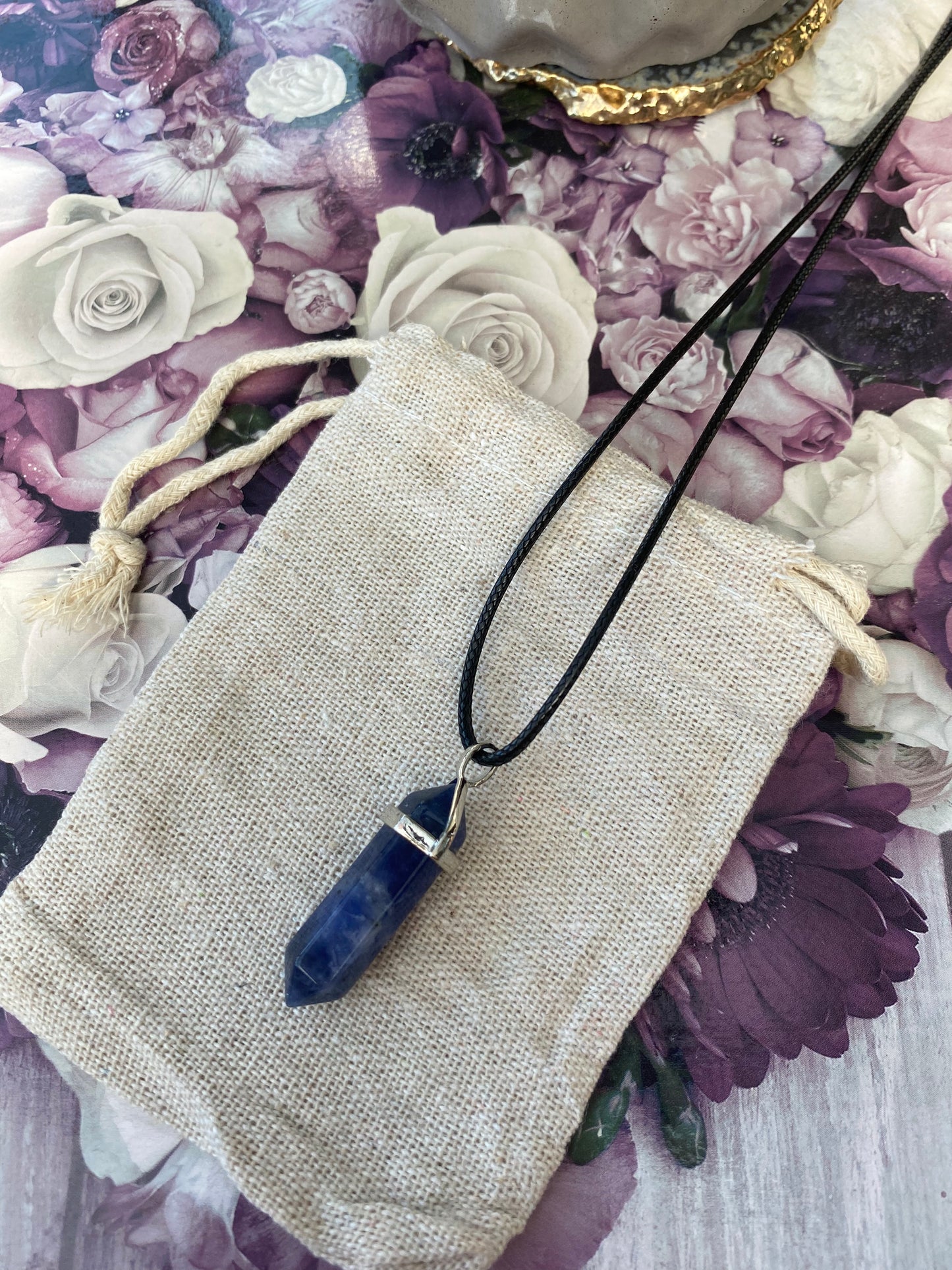 Sodalite Point Pendant Necklace