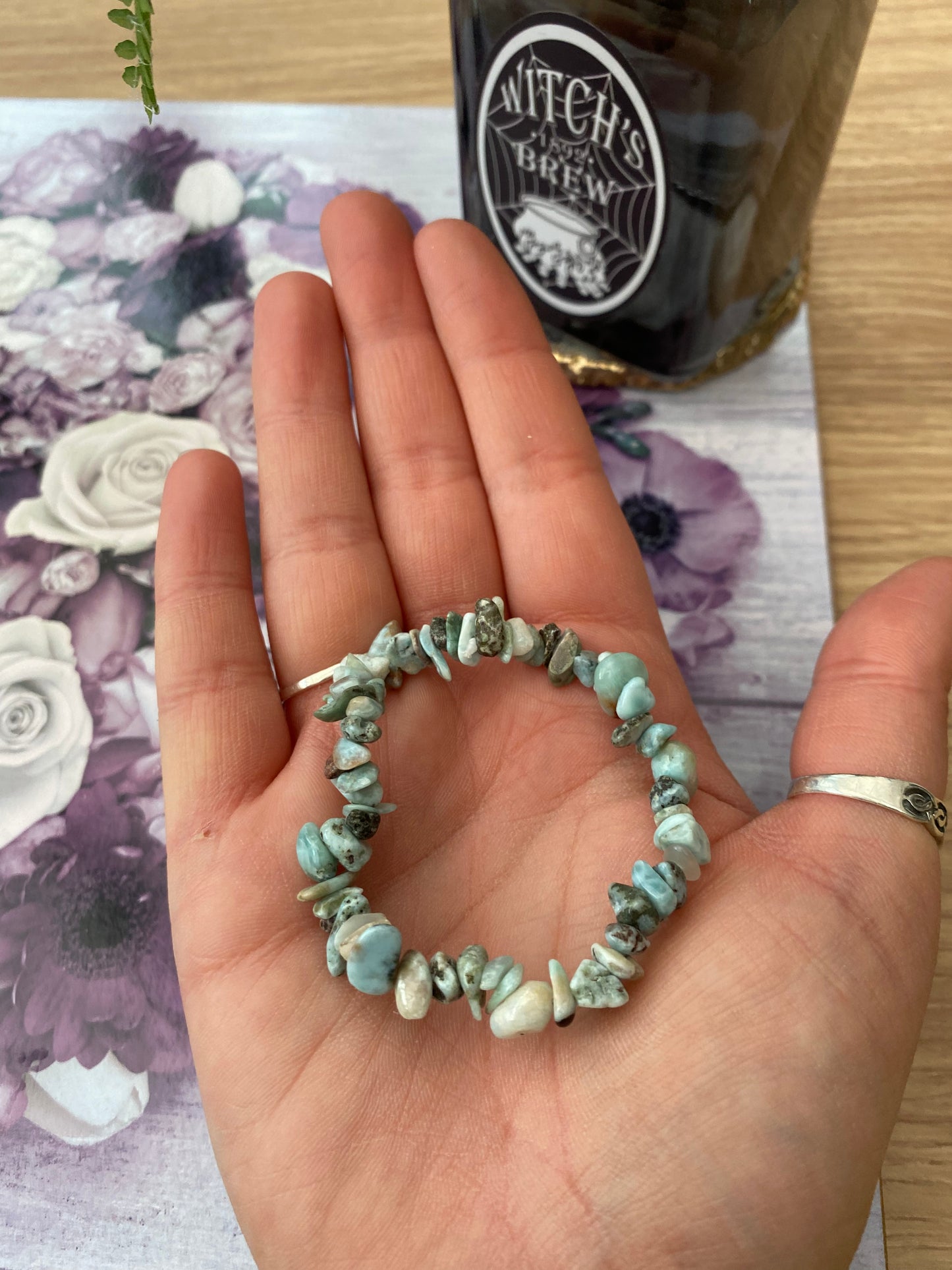 Larimar Crystal Chip Bracelet