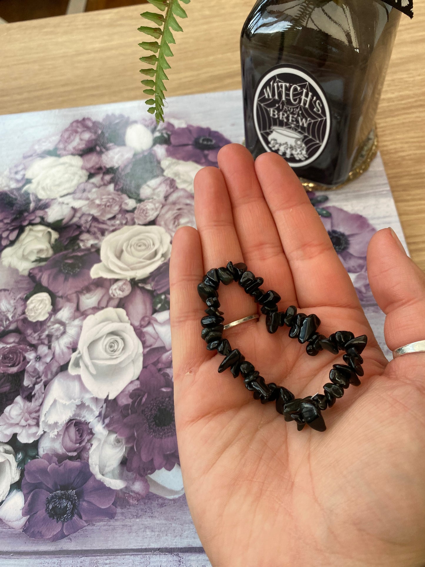 Black Onyx Crystal Chip Bracelet