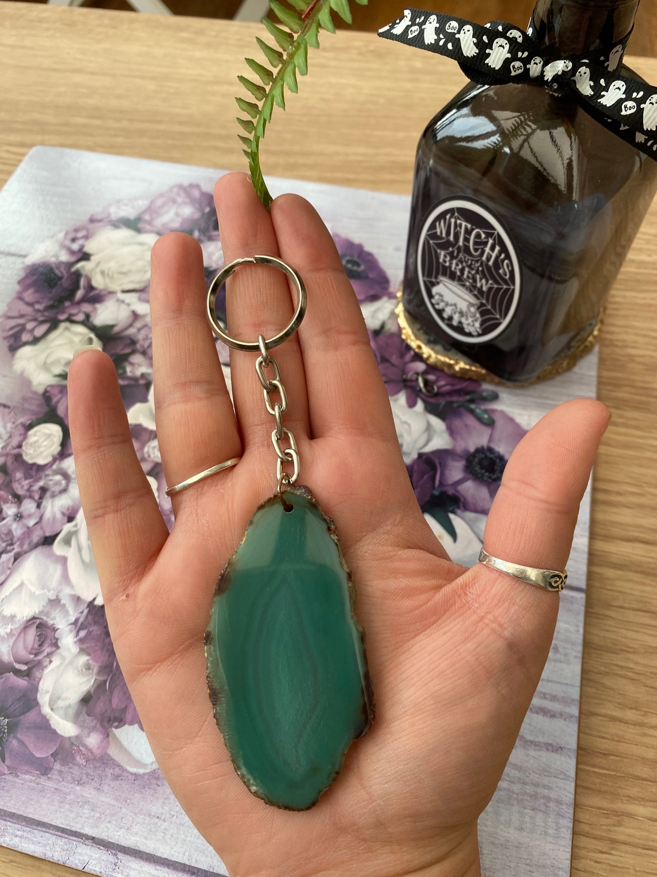 Agate Slice Keyring