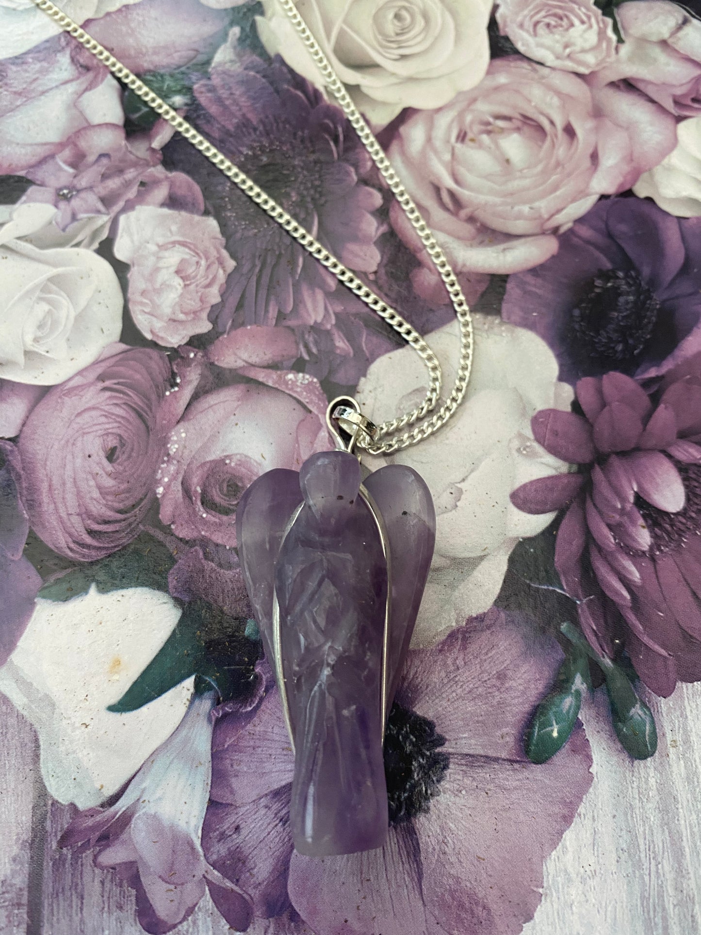 Amethyst Guardian Angel Pendant Necklace