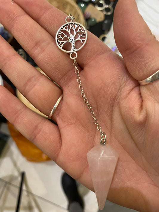 Rose Quartz Tree of Life Pendulum