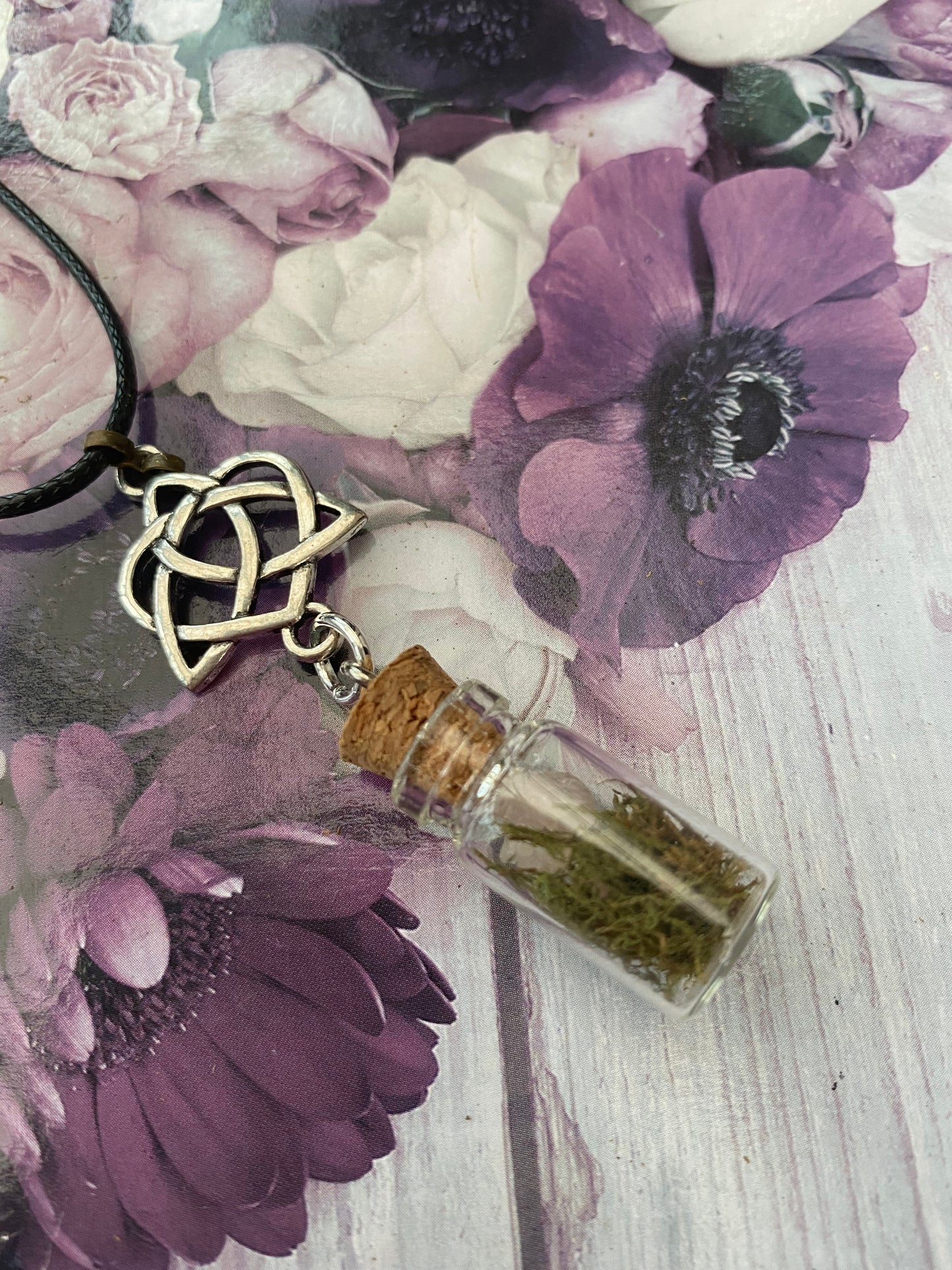 Celtic Rose Quartz Crystal Jar Pendant Necklace