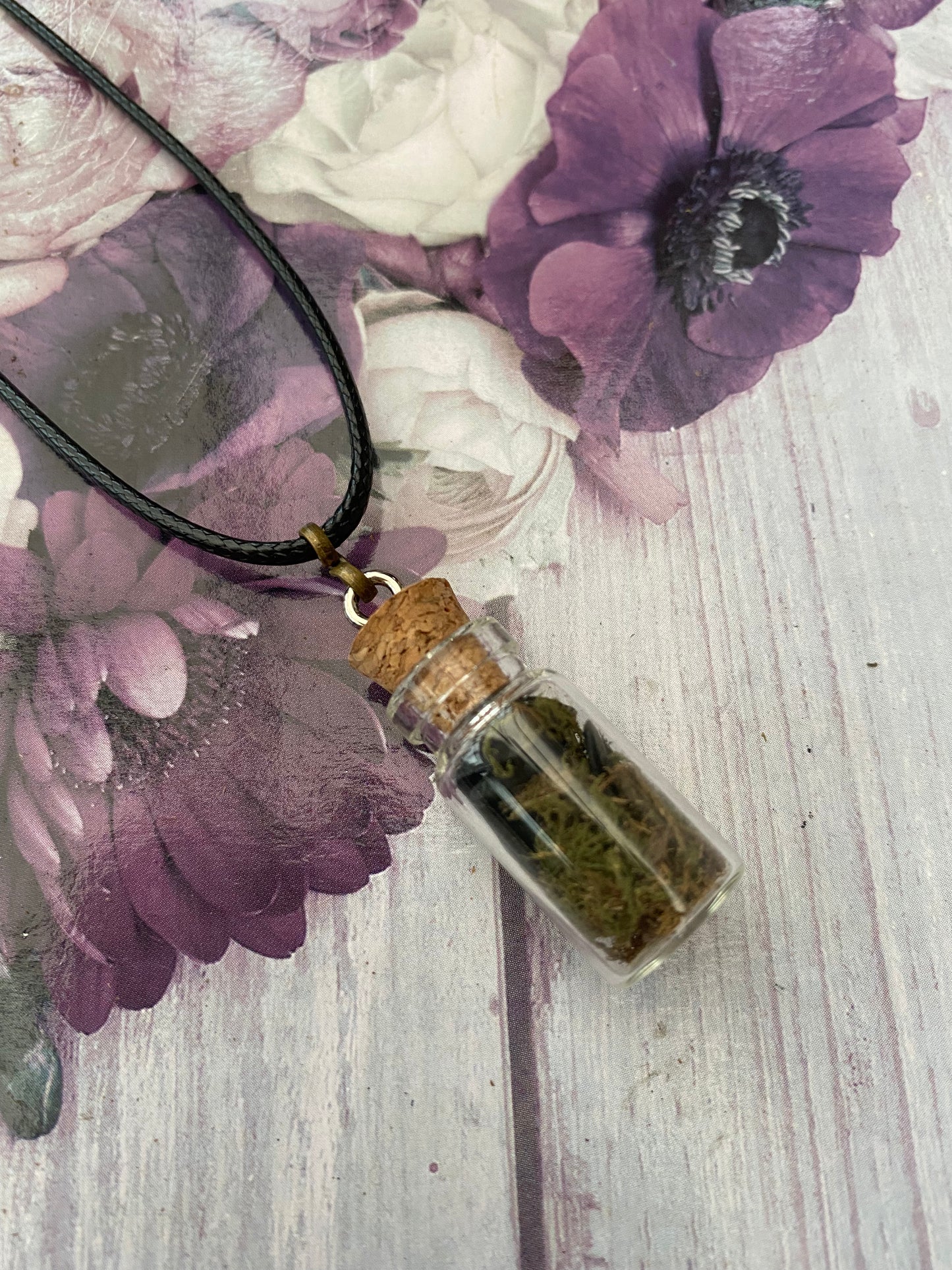 Black Tourmaline Crystal Jar Pendant Necklace