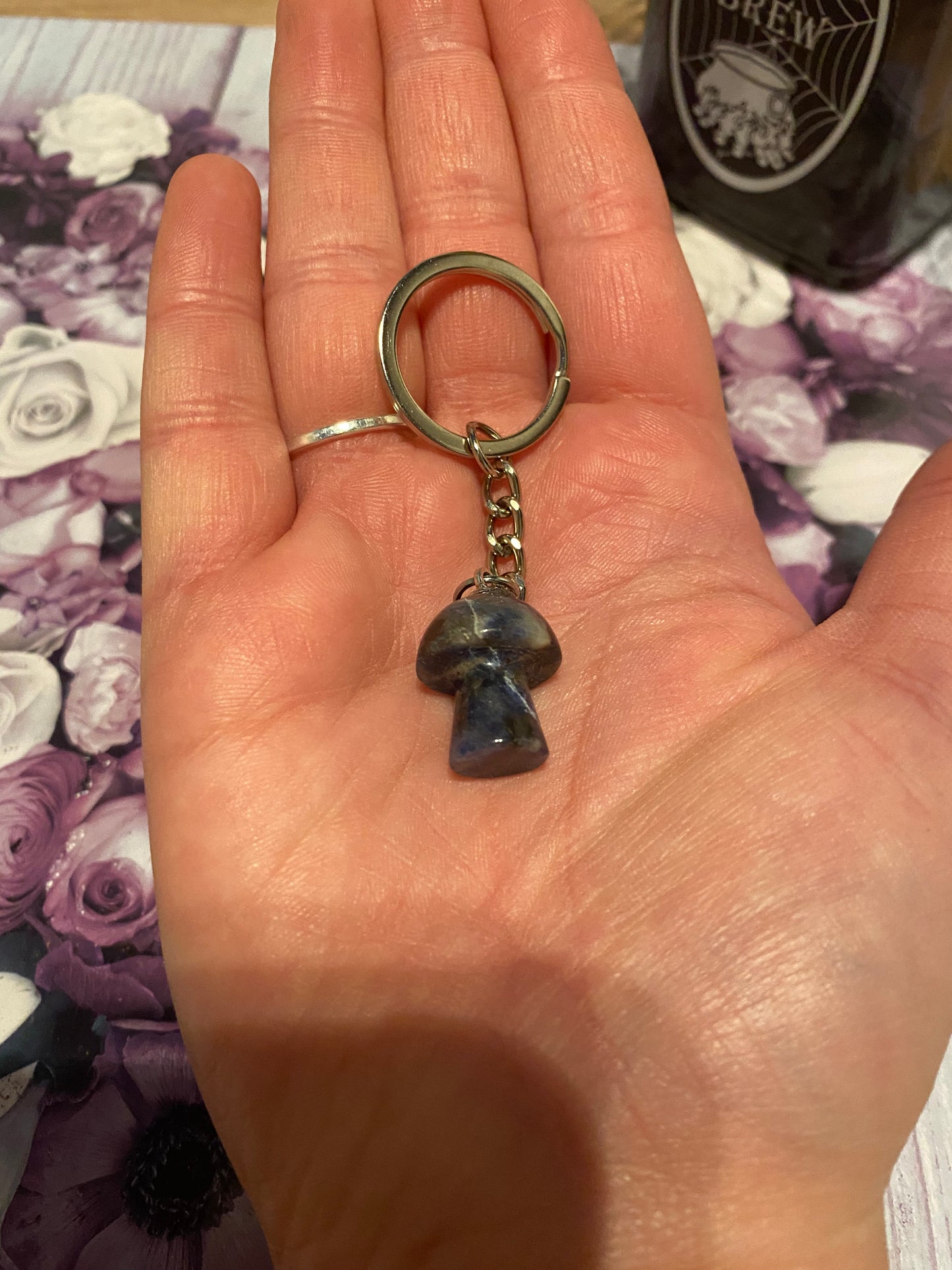 Sodalite Mushroom Keyring