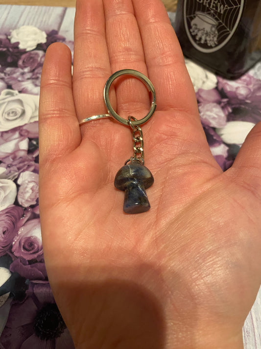 Sodalite Mushroom Keyring