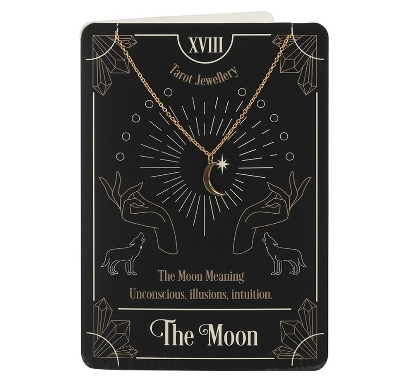 The Moon Tarot Necklace on Greeting Card